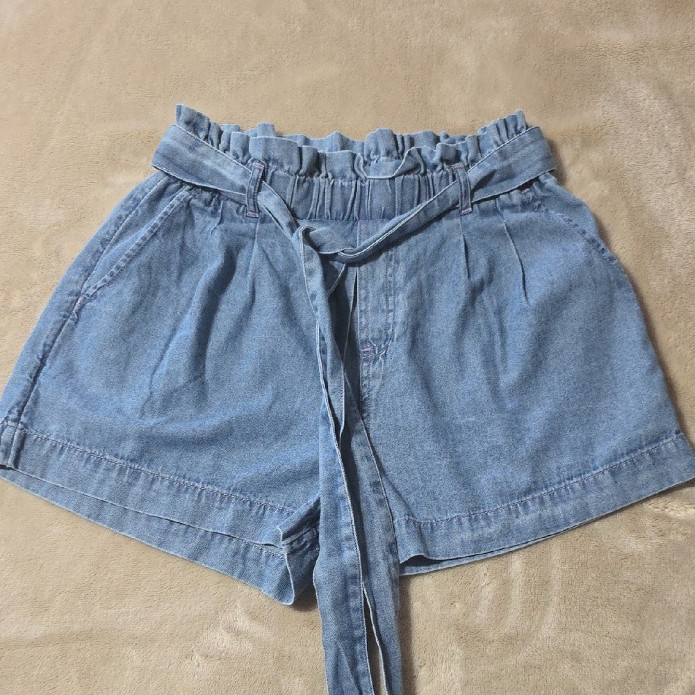 American Eagle Outfitters High Waist Blue Denim Shorts